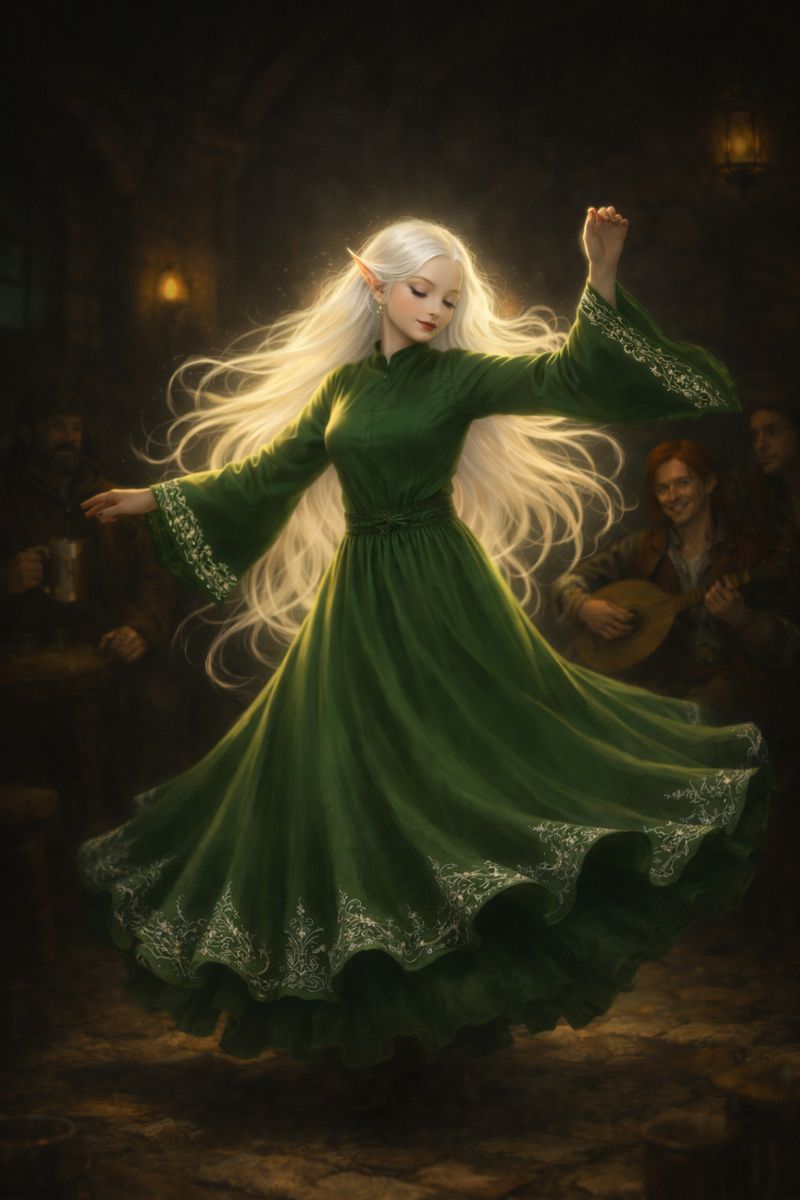 Танец Лунной эльфийки в таверне 'Стоянка Оленя'